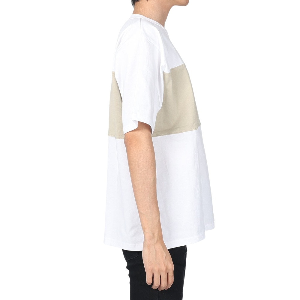 カブー（KAVU）（メンズ）半袖Tシャツ パネルTシャツ 19821814 WH/BE ホワイト×ベージュ