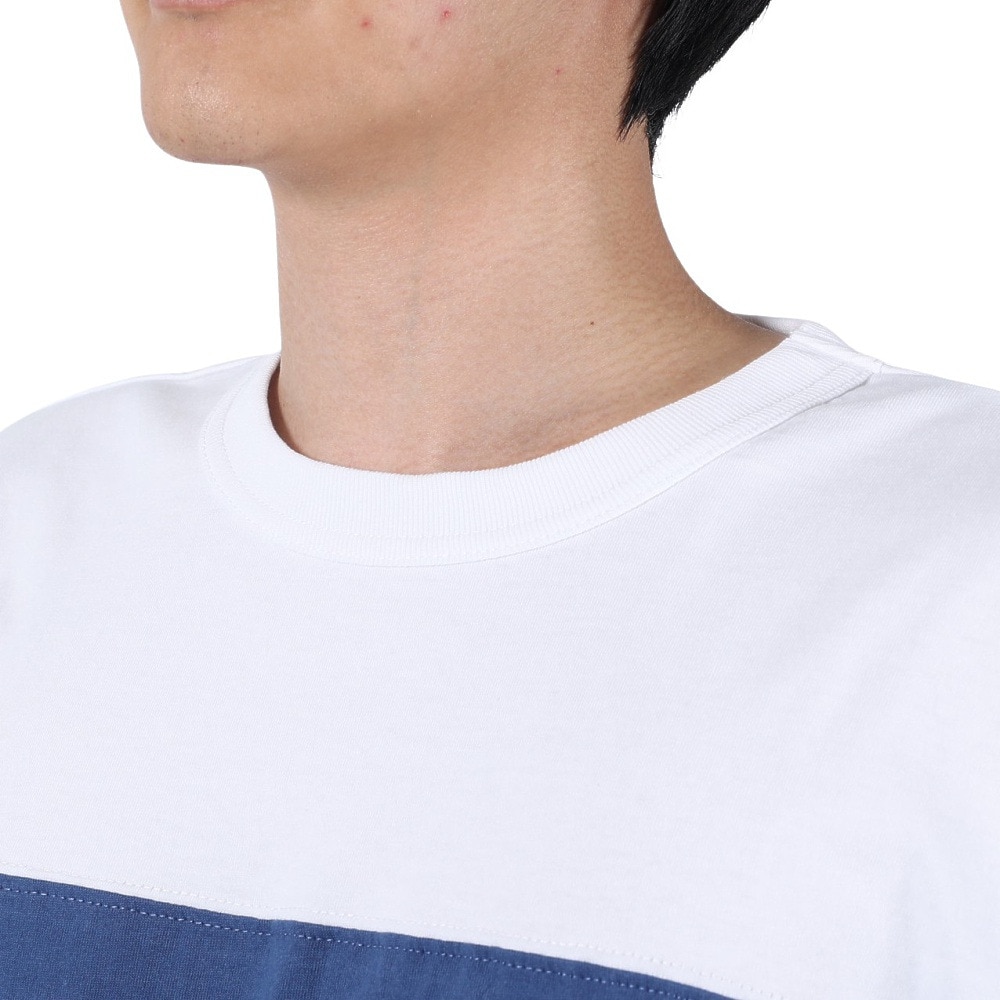 カブー（KAVU）（メンズ）半袖Tシャツ パネルTシャツ 19821814 WH/NV ホワイト×ネイビー
