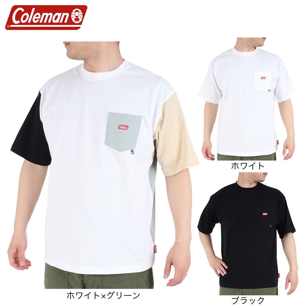コールマン（Coleman）（メンズ）半袖Tシャツ 無地 ポケットTシャツ X5330A WHT ホワイト