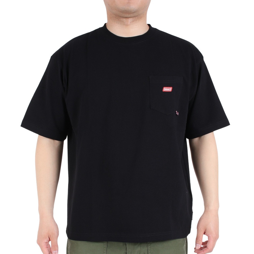 コールマン（Coleman）（メンズ）半袖Tシャツ 無地 ポケットTシャツ X5330A BLK ブラック