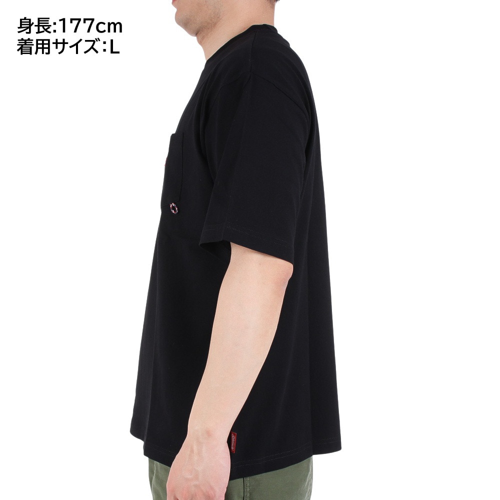 コールマン（Coleman）（メンズ）半袖Tシャツ 無地 ポケットTシャツ X5330A BLK ブラック