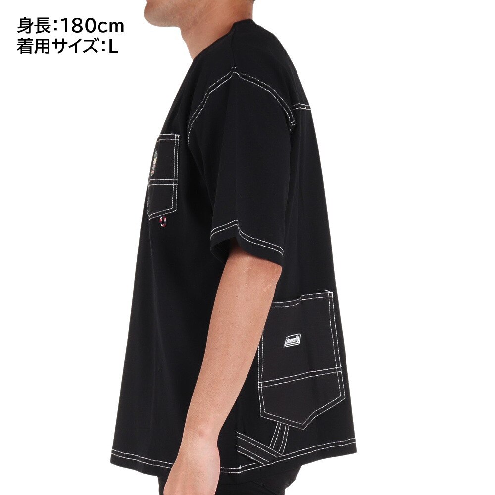 コールマン（Coleman）（メンズ）裾・胸ポケット 半袖Tシャツ X5335A BLK ブラック