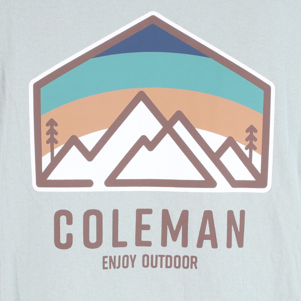 コールマン（Coleman）（メンズ）バックプリント 半袖Tシャツ マウンテンTシャツ X5338A TCS ターコイズ 綿100％