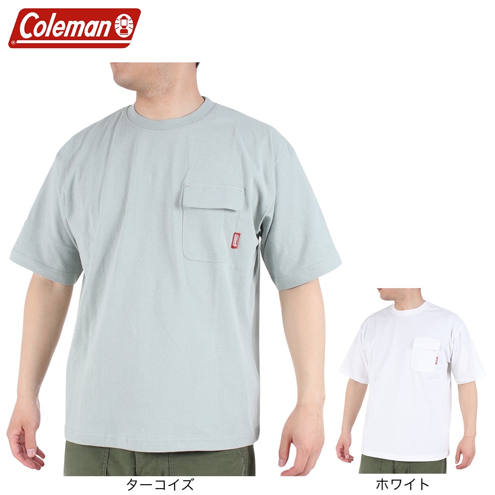 コールマン（Coleman）（メンズ）バックプリント 半袖Tシャツ マウンテンTシャツ X5338A TCS ターコイズ 綿100％