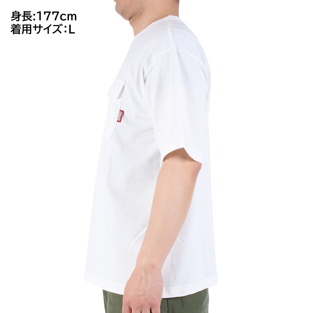 コールマン（Coleman）（メンズ）バックプリント 半袖Tシャツ マウンテンTシャツ X5338A WHT ホワイト 綿100％