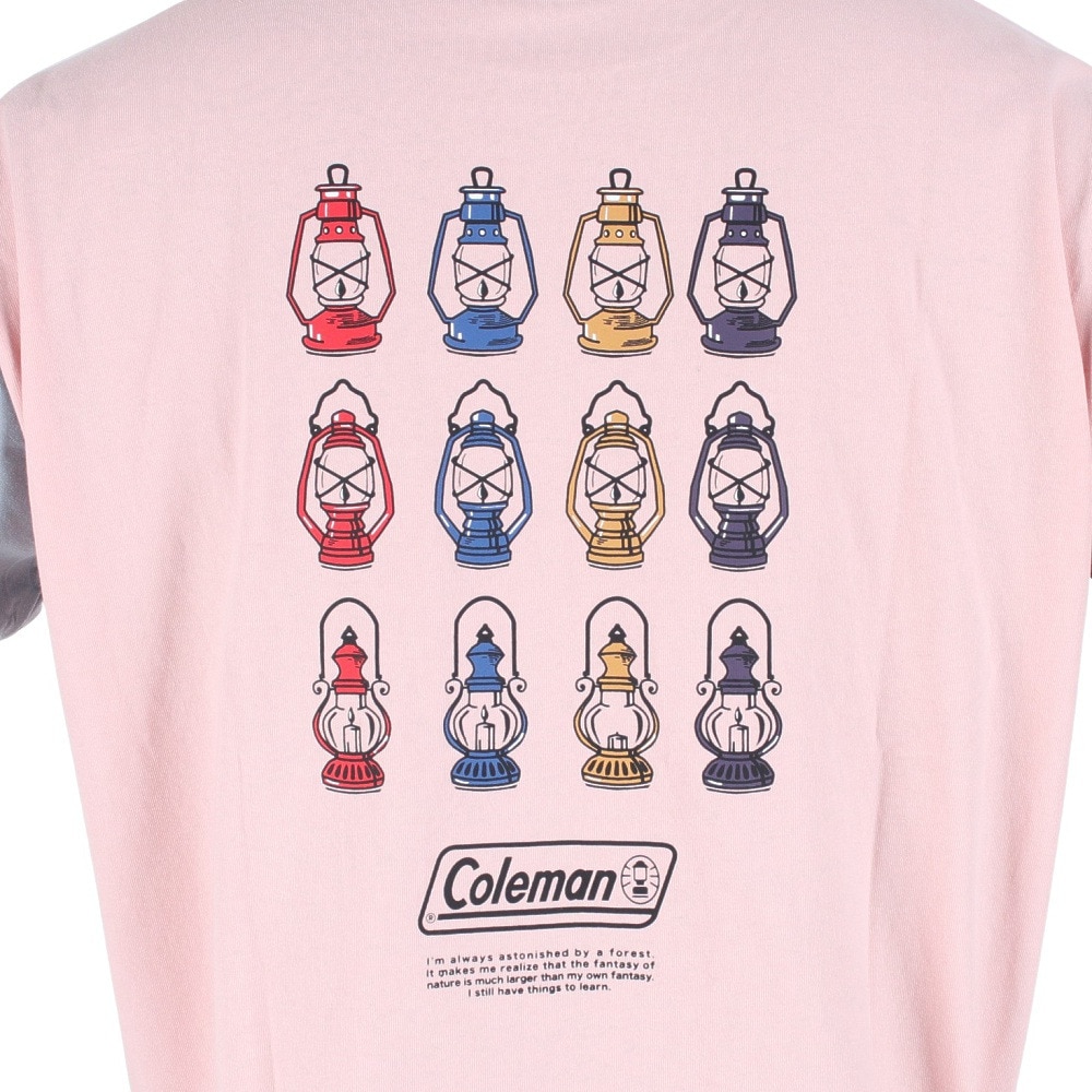 コールマン（Coleman）（メンズ）半袖Tシャツ ランタンプリントTシャツ X5339A PNK ホワイト×ピンク