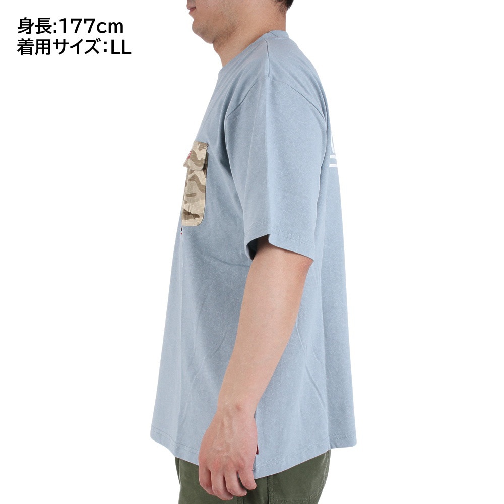 コールマン（Coleman）（メンズ）半袖Tシャツ 無地 布帛 ポケットTシャツ X533HA BLU ブルー