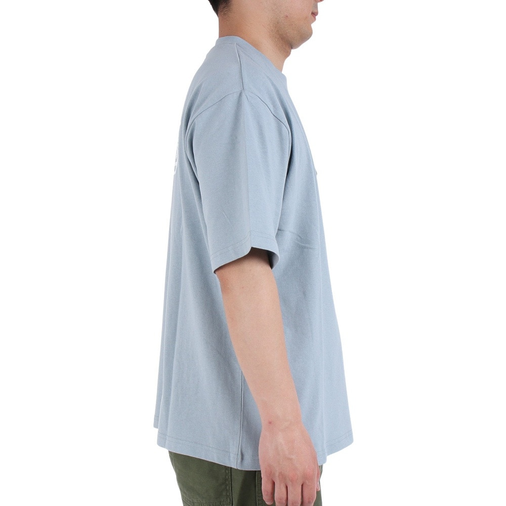 コールマン（Coleman）（メンズ）バックプリント 半袖Tシャツ 無地 布帛 ポケットTシャツ X533HA BLU ブルー 綿100％