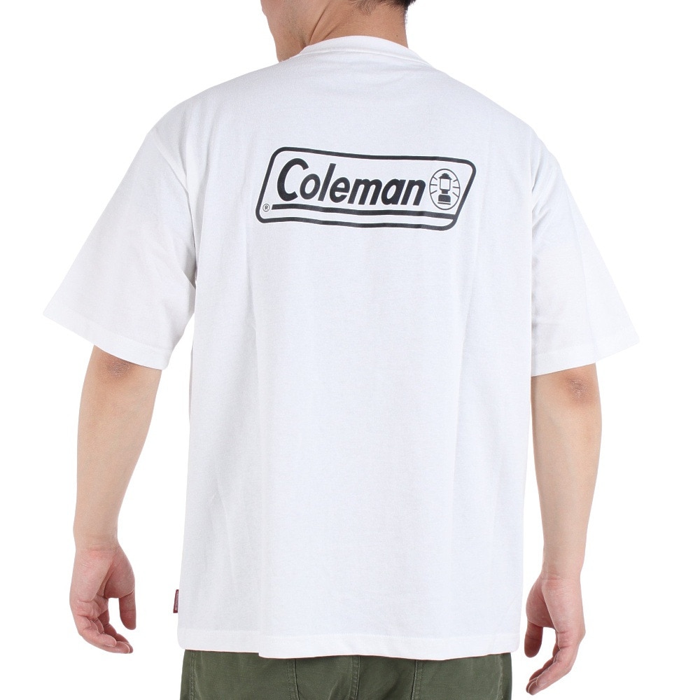 コールマン（Coleman）（メンズ）半袖Tシャツ 無地 布帛 ポケットTシャツ X533HA WHT ホワイト