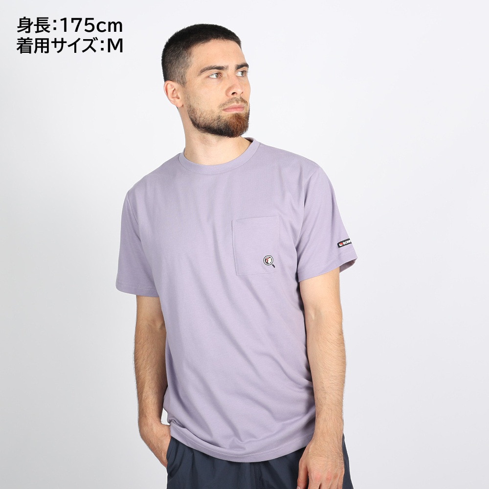 ボンファイア（Bonfire）（メンズ）Embroidery ポケット付き 半袖Tシャツ 50BNF3SCD2264 LVD ラベンダー
