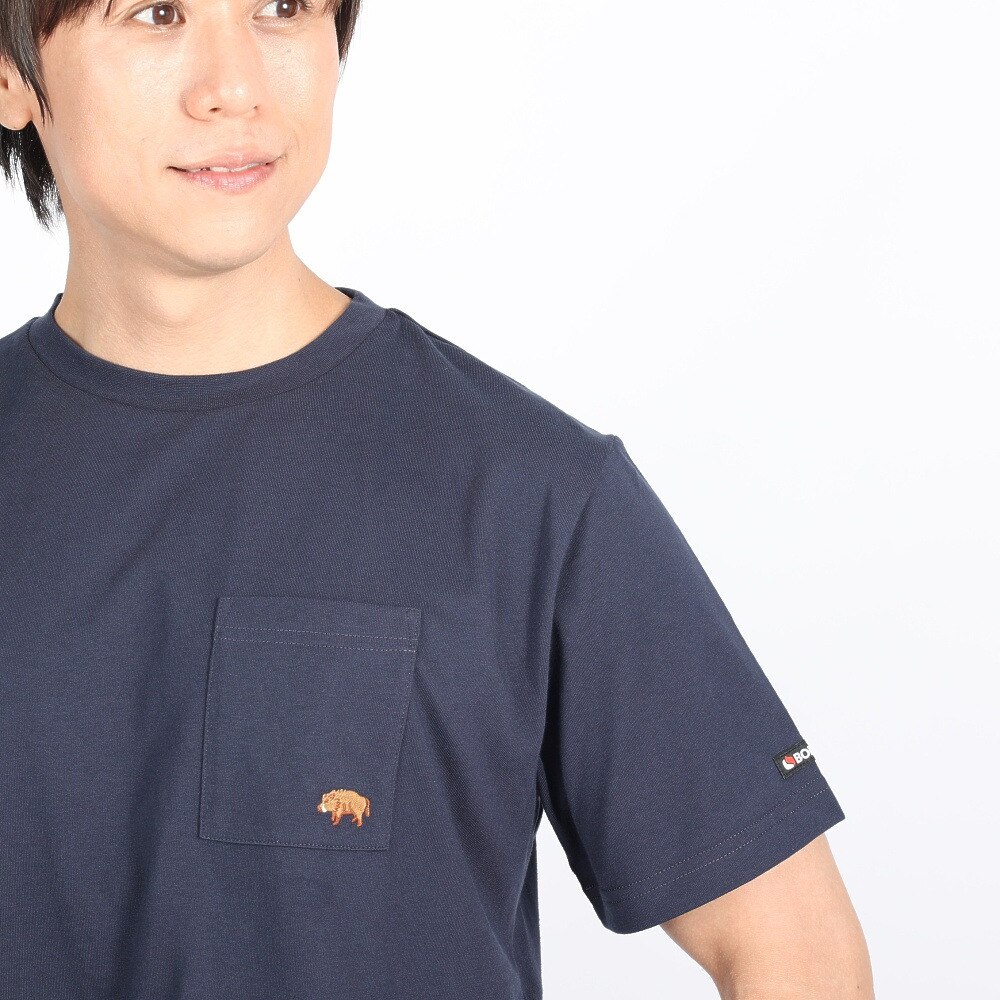 ボンファイア（Bonfire）（メンズ）Embroidery ポケット付き 半袖Tシャツ 50BNF3SCD2264 NVY ネイビー