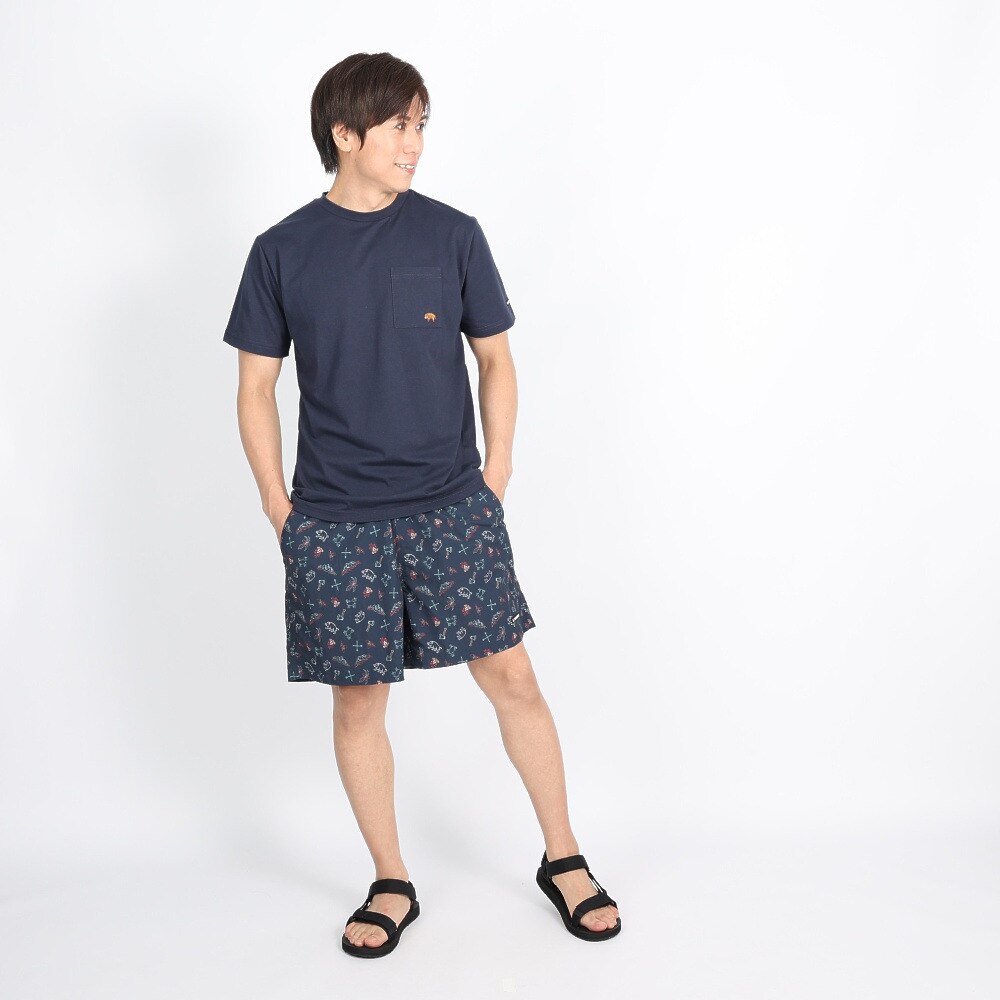 ボンファイア（Bonfire）（メンズ）Embroidery ポケット付き 半袖Tシャツ 50BNF3SCD2264 NVY ネイビー