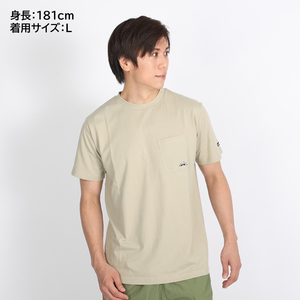 ボンファイア（Bonfire）（メンズ）Embroidery ポケット付き 半袖Tシャツ 50BNF3SCD2264 SBEG ベージュ
