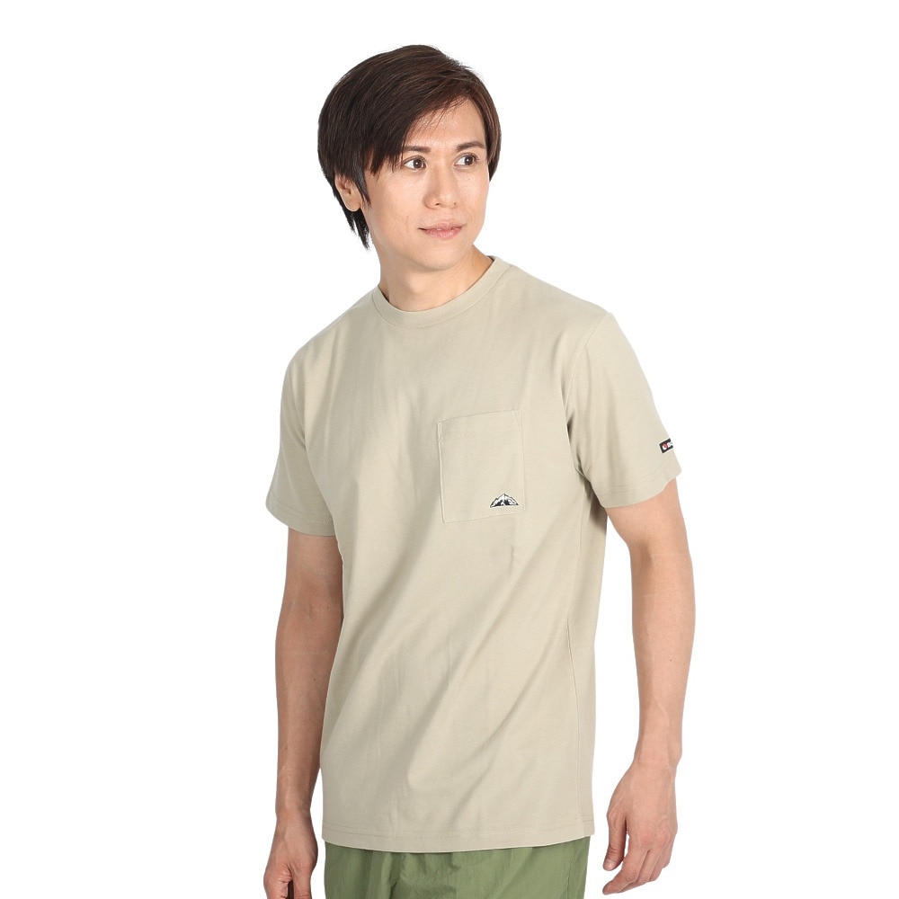 ボンファイア（Bonfire）（メンズ）Embroidery ポケット付き 半袖Tシャツ 50BNF3SCD2264 SBEG ベージュ