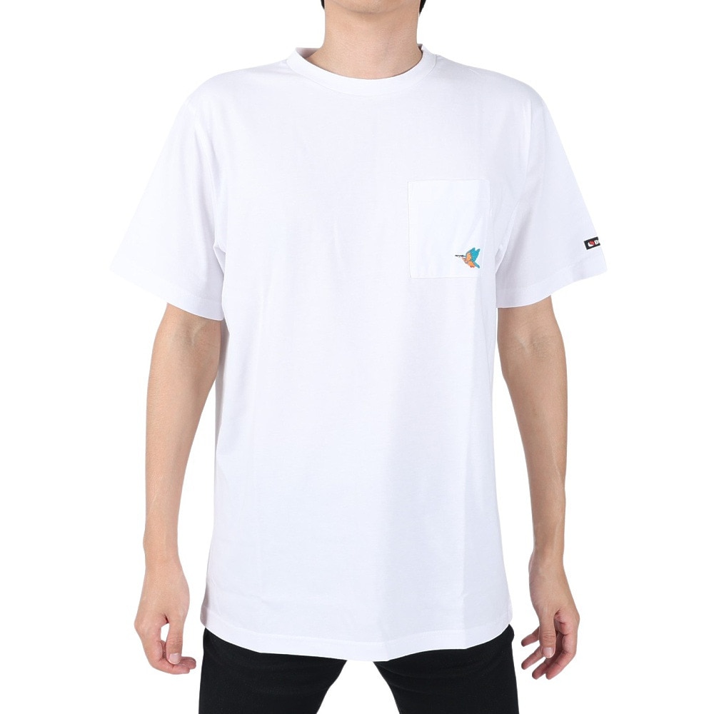 ボンファイア（Bonfire）（メンズ）Embroidery ポケット付き 半袖Tシャツ 50BNF3SCD2264 WHT ホワイト