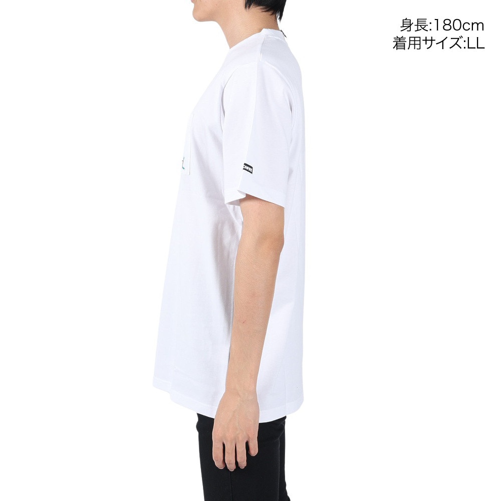 ボンファイア（Bonfire）（メンズ）Embroidery ポケット付き 半袖Tシャツ 50BNF3SCD2264 WHT ホワイト