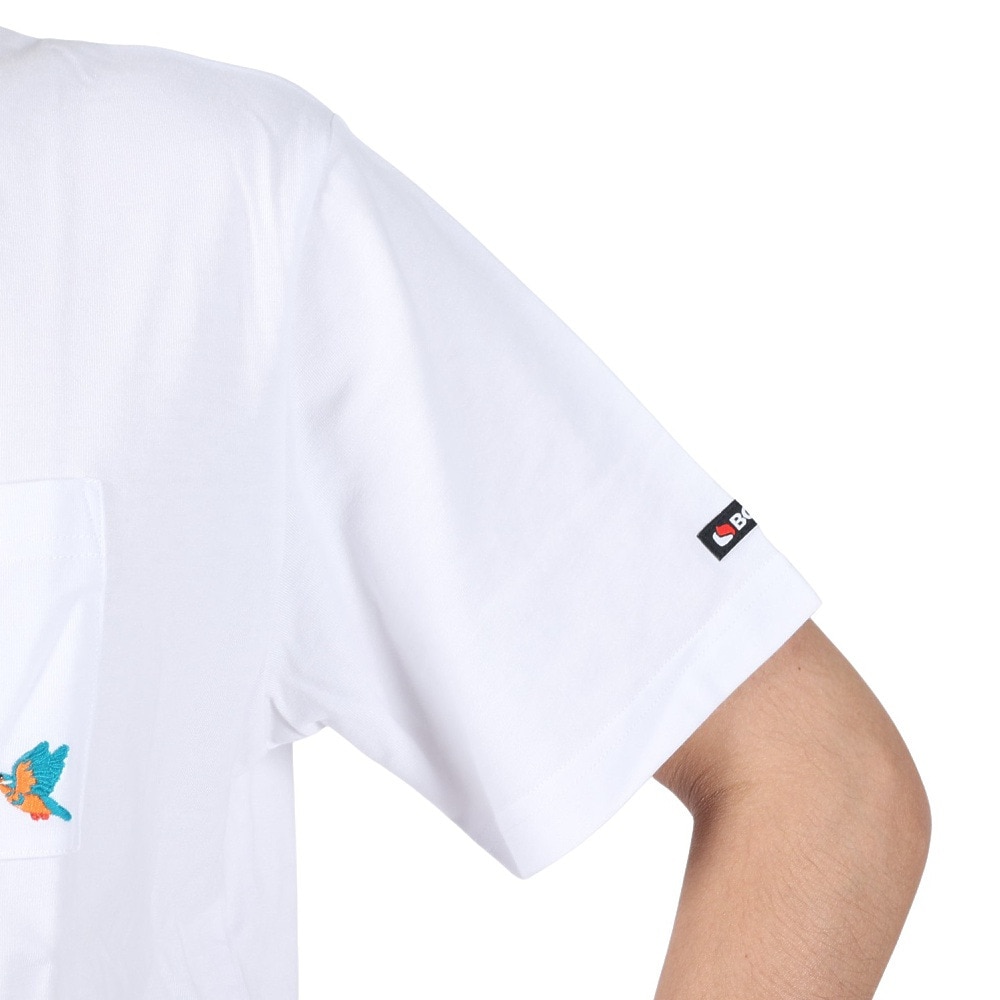 ボンファイア（Bonfire）（メンズ）Embroidery ポケット付き 半袖Tシャツ 50BNF3SCD2264 WHT ホワイト