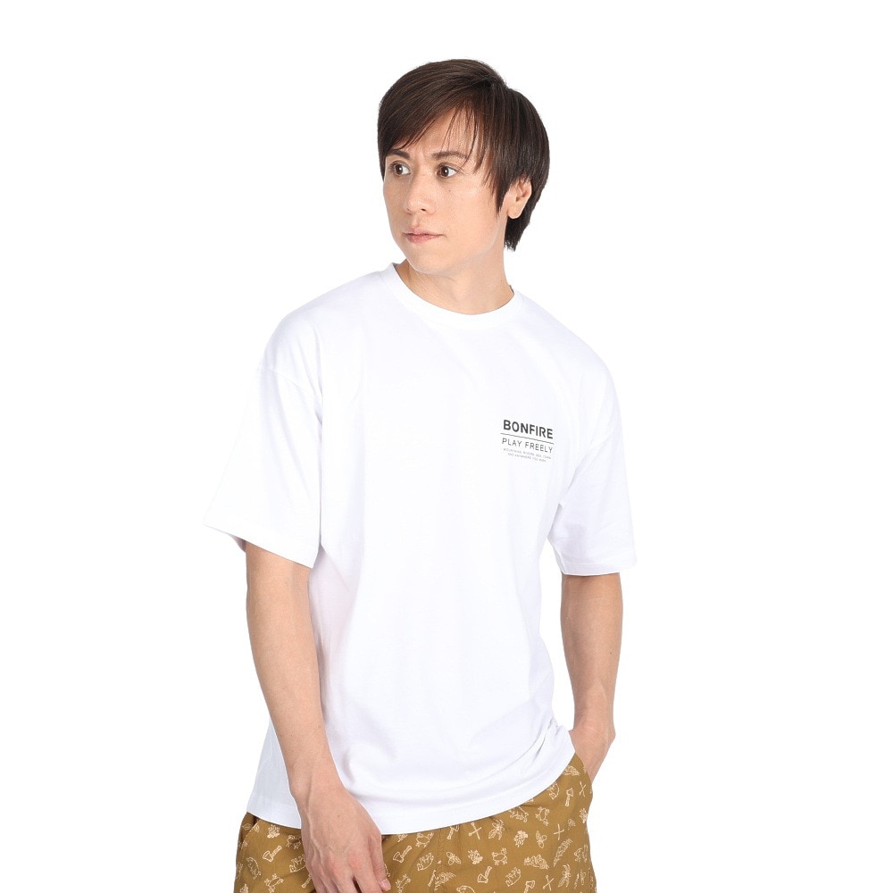 ボンファイア（Bonfire）（メンズ）AZALEA 半袖Tシャツ 50BNF3SCD2266 WHT ホワイト