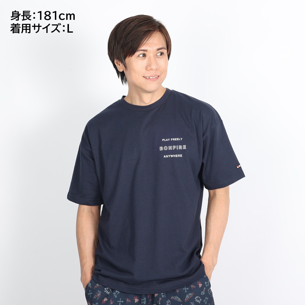 ボンファイア（Bonfire）（メンズ）Wave 半袖Tシャツ 50BNF3SCD2267 NVY ネイビー