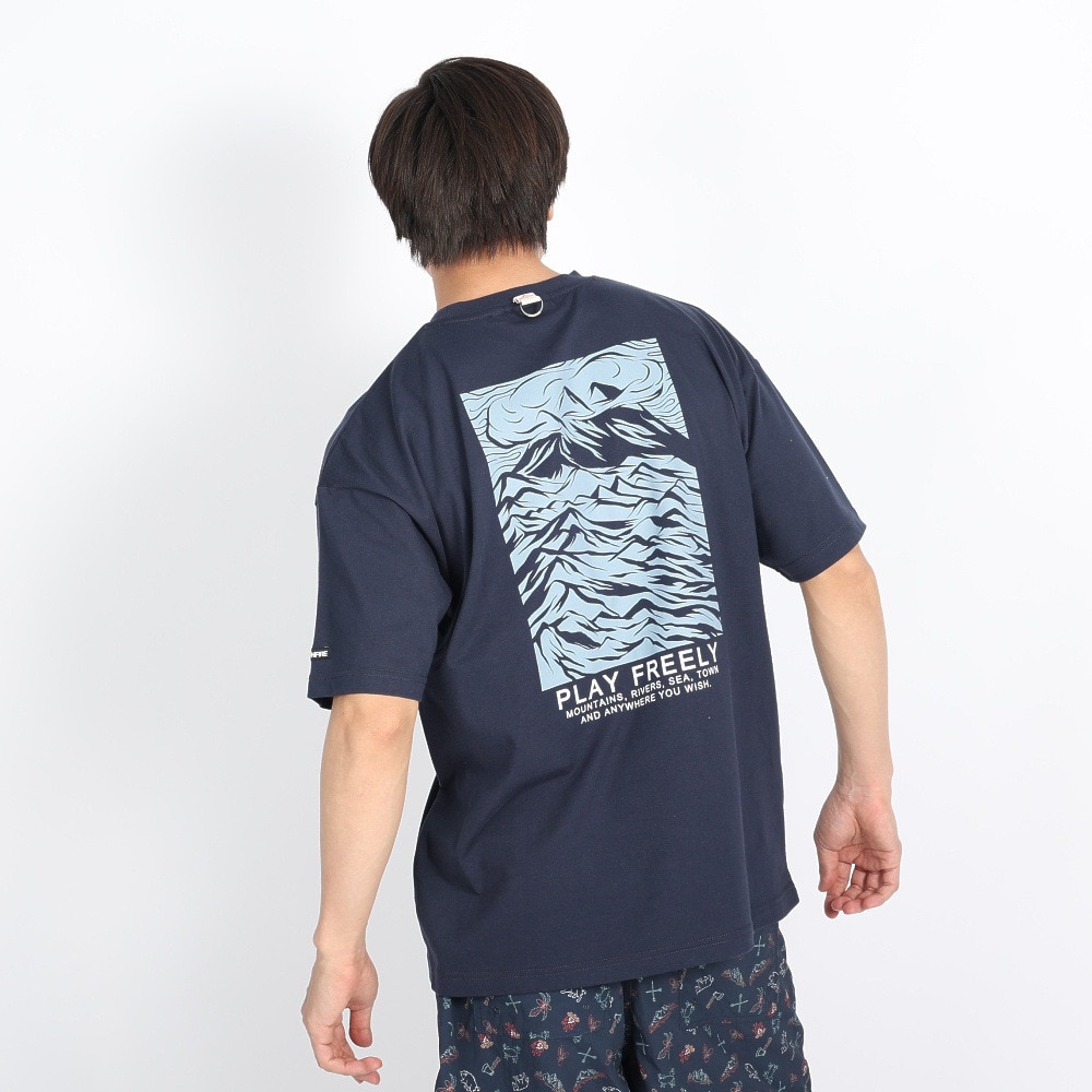 ボンファイア（Bonfire）（メンズ）Wave 半袖Tシャツ 50BNF3SCD2267 NVY ネイビー