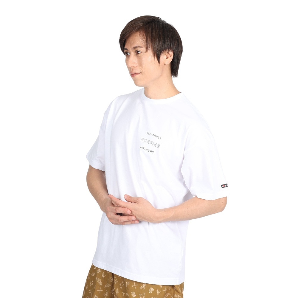 ボンファイア（Bonfire）（メンズ）Wave 半袖Tシャツ 50BNF3SCD2267 WHT ホワイト