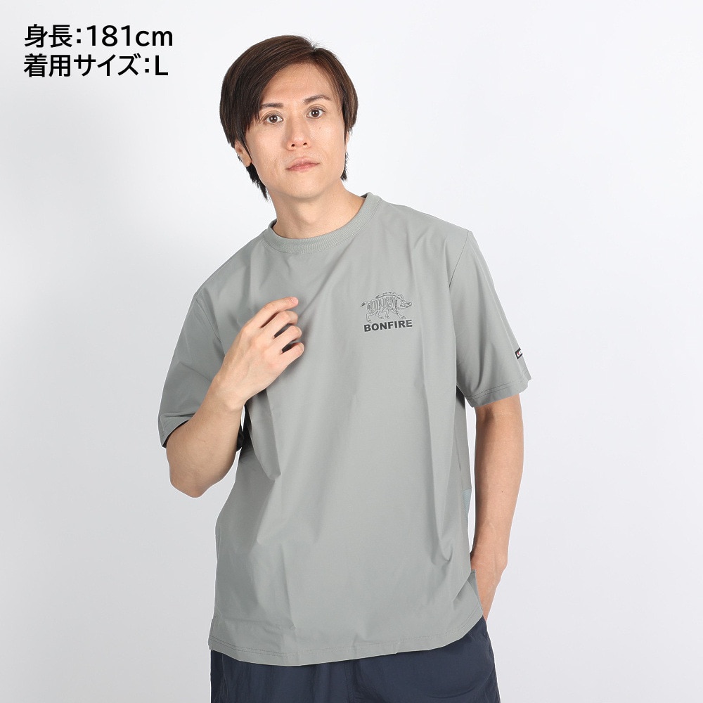 ボンファイア（Bonfire）（メンズ）BACKMESH 半袖Tシャツ 20BNF3SEG2279 GRY グレー