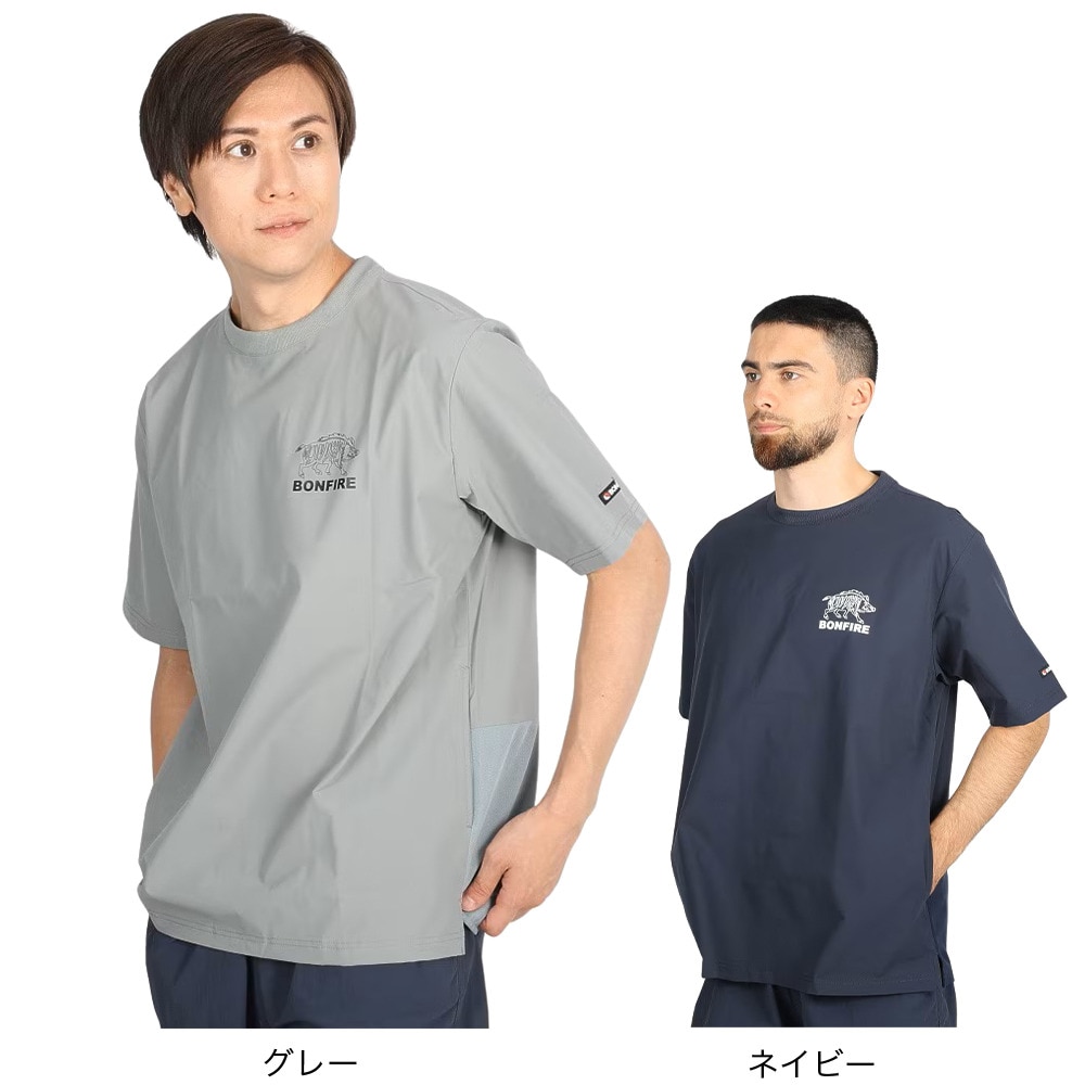 ボンファイア（Bonfire）（メンズ）BACKMESH 半袖Tシャツ 20BNF3SEG2279 GRY グレー