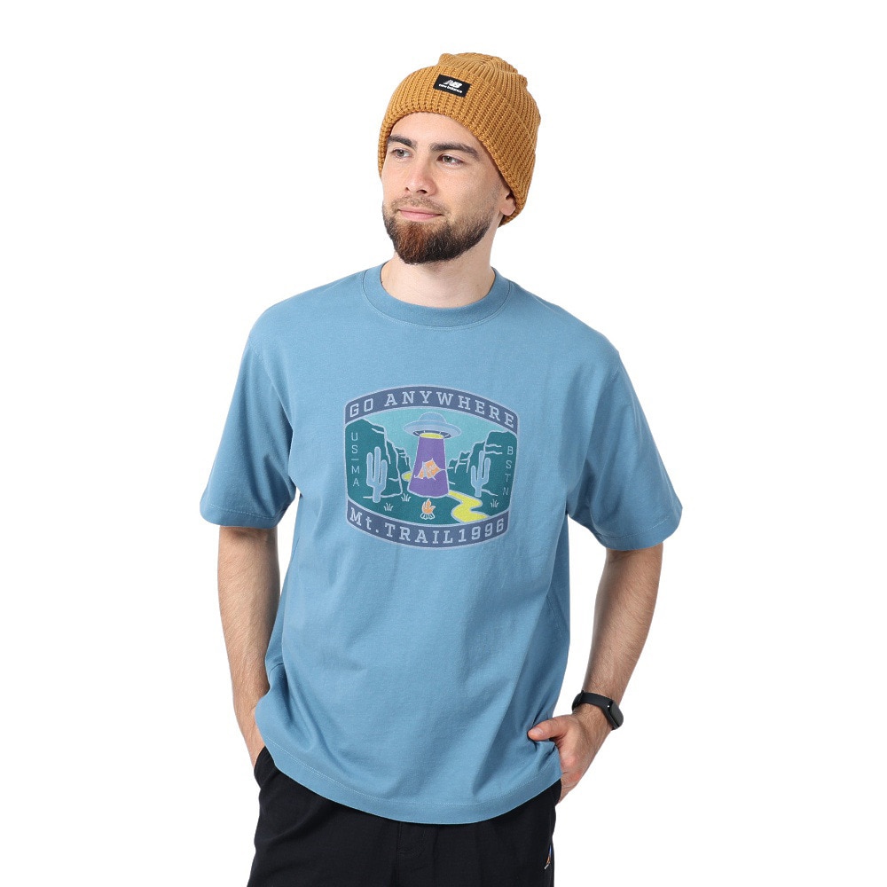 ニューバランス（new balance）（メンズ）半袖Tシャツ MT1996 グラフィックTシャツ AMT35013-SGD ブル―