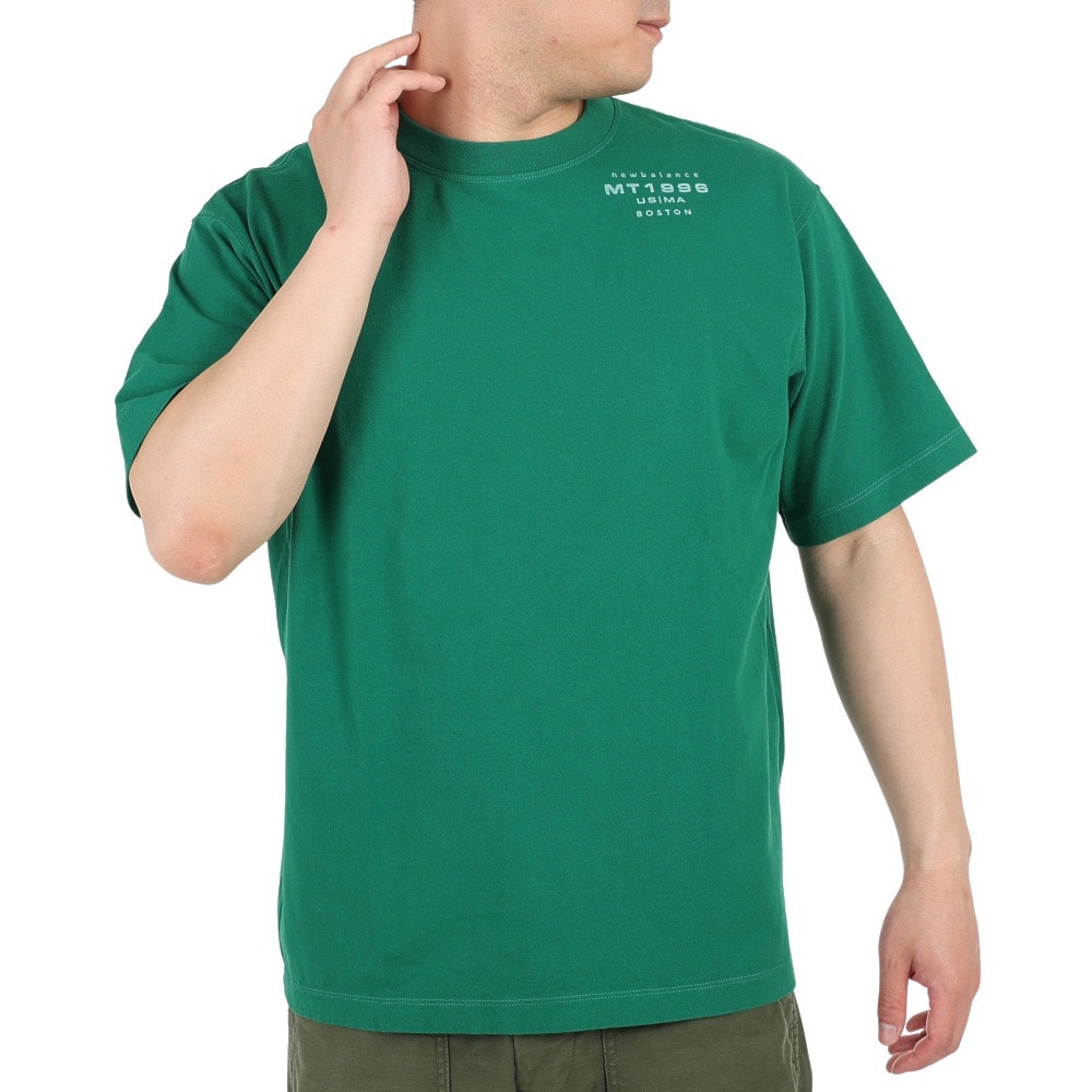 ニューバランス（new balance）（メンズ）半袖Tシャツ MT1996 バックグラフィックTシャツ AMT35018-ECS グリーン