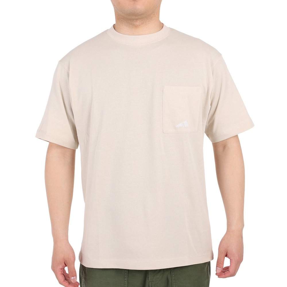 ニューバランス（new balance）（メンズ）半袖Tシャツ MT1996 ベースTシャツ AMT35026-TWF ベージュ 程よい厚地 透けにくい