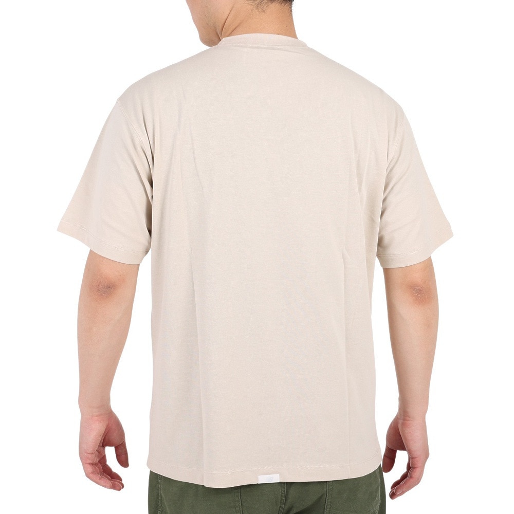 ニューバランス（new balance）（メンズ）半袖Tシャツ MT1996 ベースTシャツ AMT35026-TWF ベージュ 程よい厚地 透けにくい