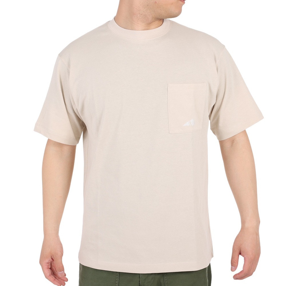 ニューバランス（new balance）（メンズ）半袖Tシャツ MT1996 ベースTシャツ AMT35026-TWF ベージュ 程よい厚地 透けにくい