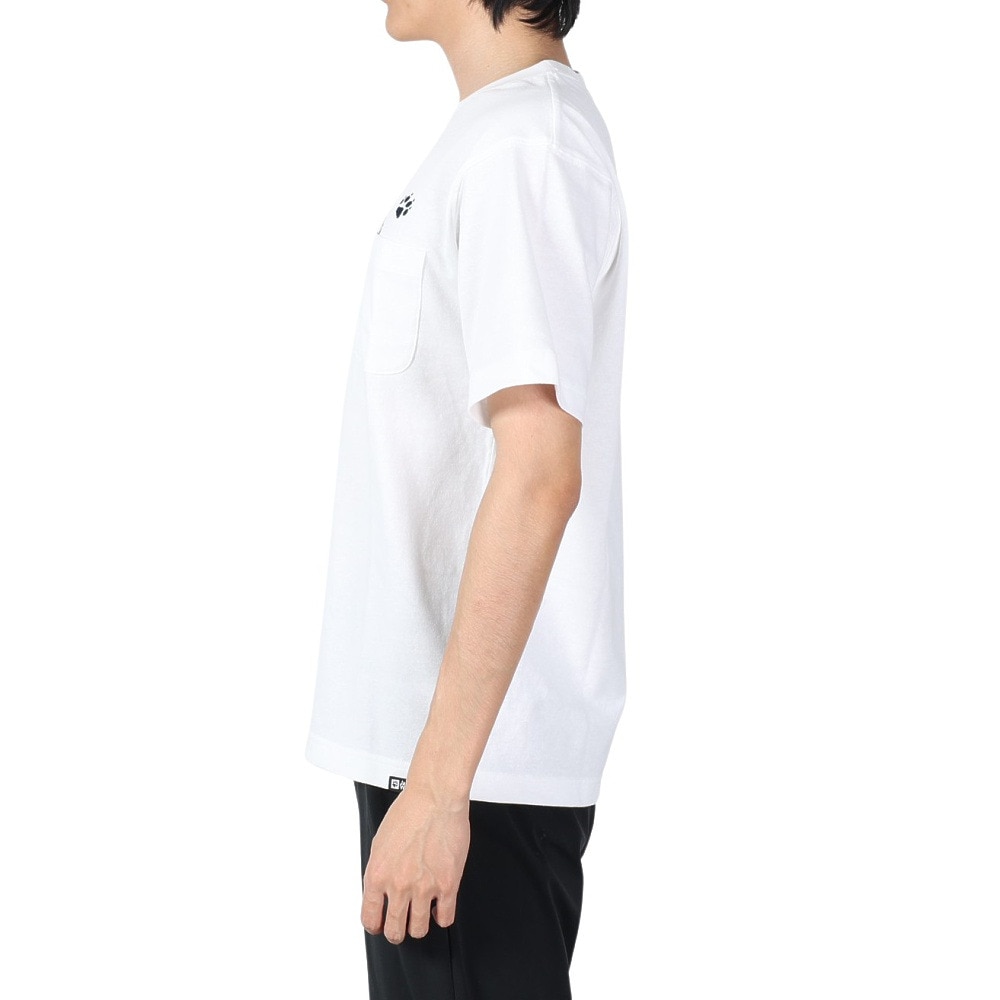 ジャックウルフスキン（JackWolfskin）（メンズ）半袖Tシャツ JP PAW IN POCKET 半袖Tシャツ V2 5023432-5018 ホワイト