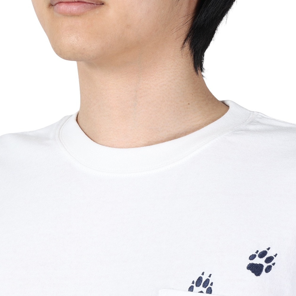 ジャックウルフスキン（JackWolfskin）（メンズ）半袖Tシャツ JP PAW IN POCKET 半袖Tシャツ V2 5023432-5018 ホワイト