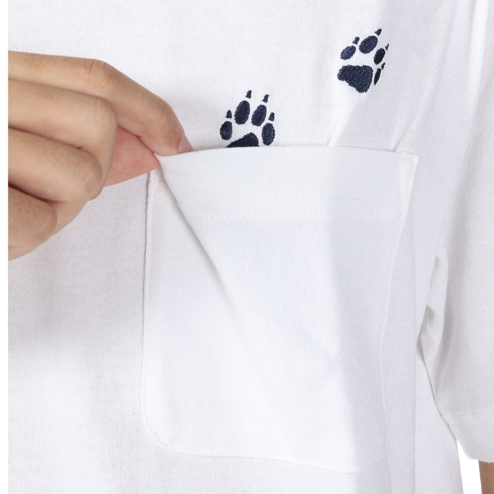ジャックウルフスキン（JackWolfskin）（メンズ）半袖Tシャツ JP PAW IN POCKET 半袖Tシャツ V2 5023432-5018 ホワイト