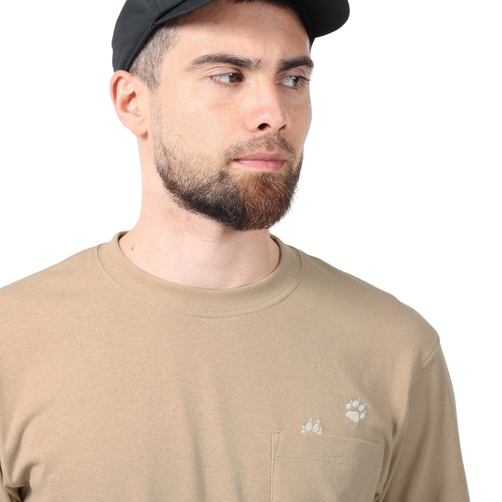 ジャックウルフスキン（JackWolfskin）（メンズ）半袖Tシャツ PAW IN ポケット半袖Tシャツ V2 5023432-5154 ベージュ