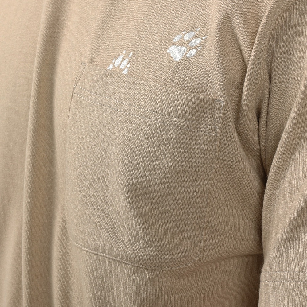 ジャックウルフスキン（JackWolfskin）（メンズ）半袖Tシャツ PAW IN ポケット半袖Tシャツ V2 5023432-5154 ベージュ