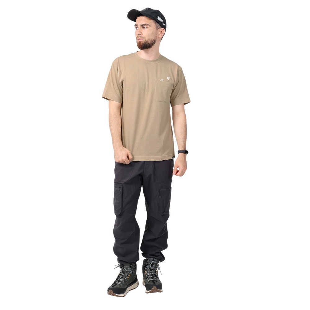 ジャックウルフスキン（JackWolfskin）（メンズ）半袖Tシャツ PAW IN ポケット半袖Tシャツ V2 5023432-5154 ベージュ