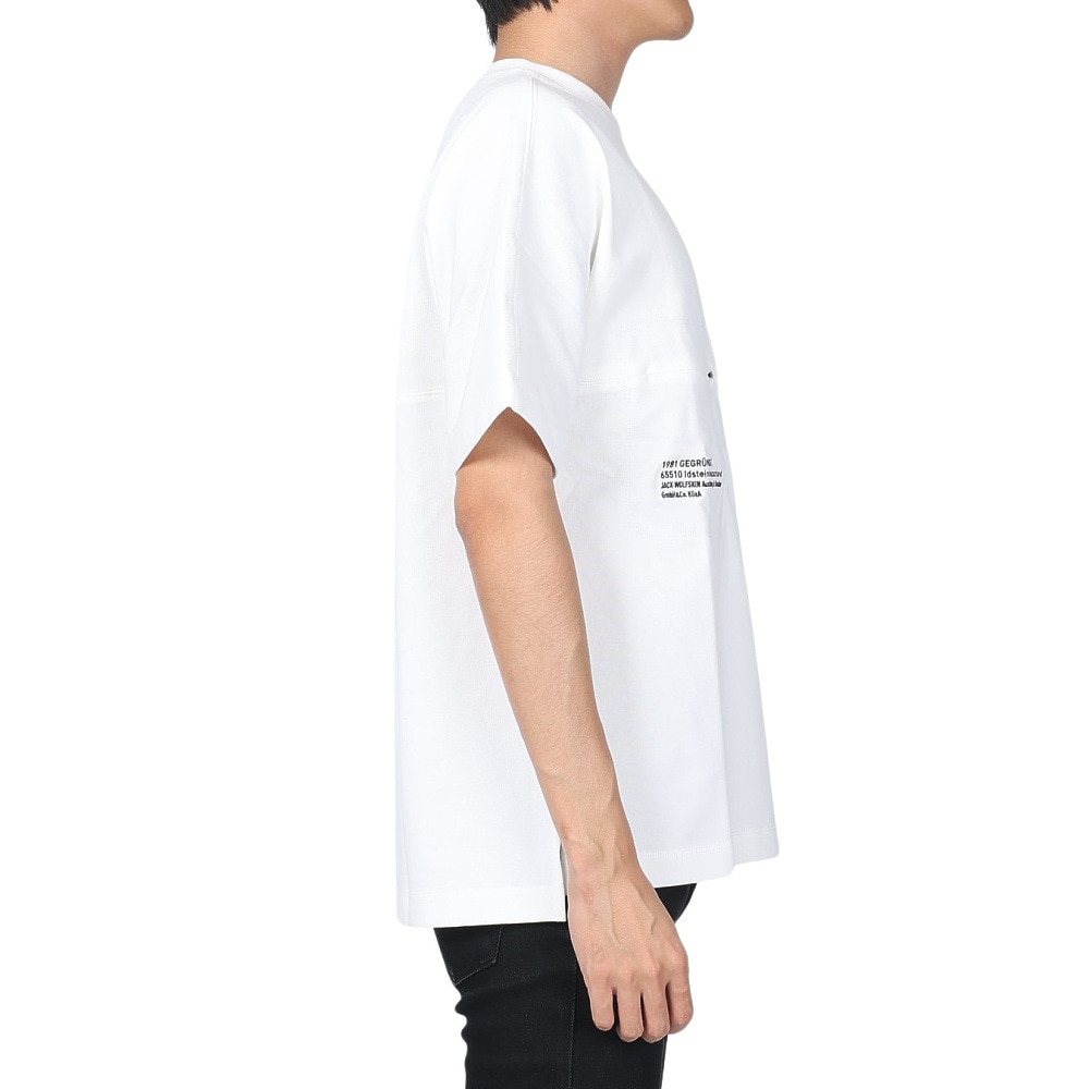 ジャックウルフスキン（JackWolfskin）（メンズ）半袖Tシャツ JP UR ENGINEER Tシャツ V2 5027752-5018 ホワイト 吸汗速乾 ポケット