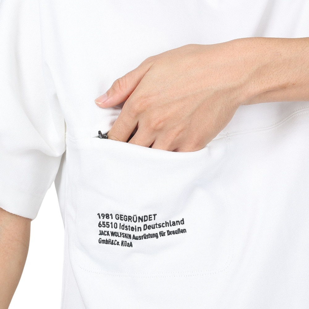 ジャックウルフスキン（JackWolfskin）（メンズ）半袖Tシャツ JP UR ENGINEER Tシャツ V2 5027752-5018 ホワイト 吸汗速乾 ポケット
