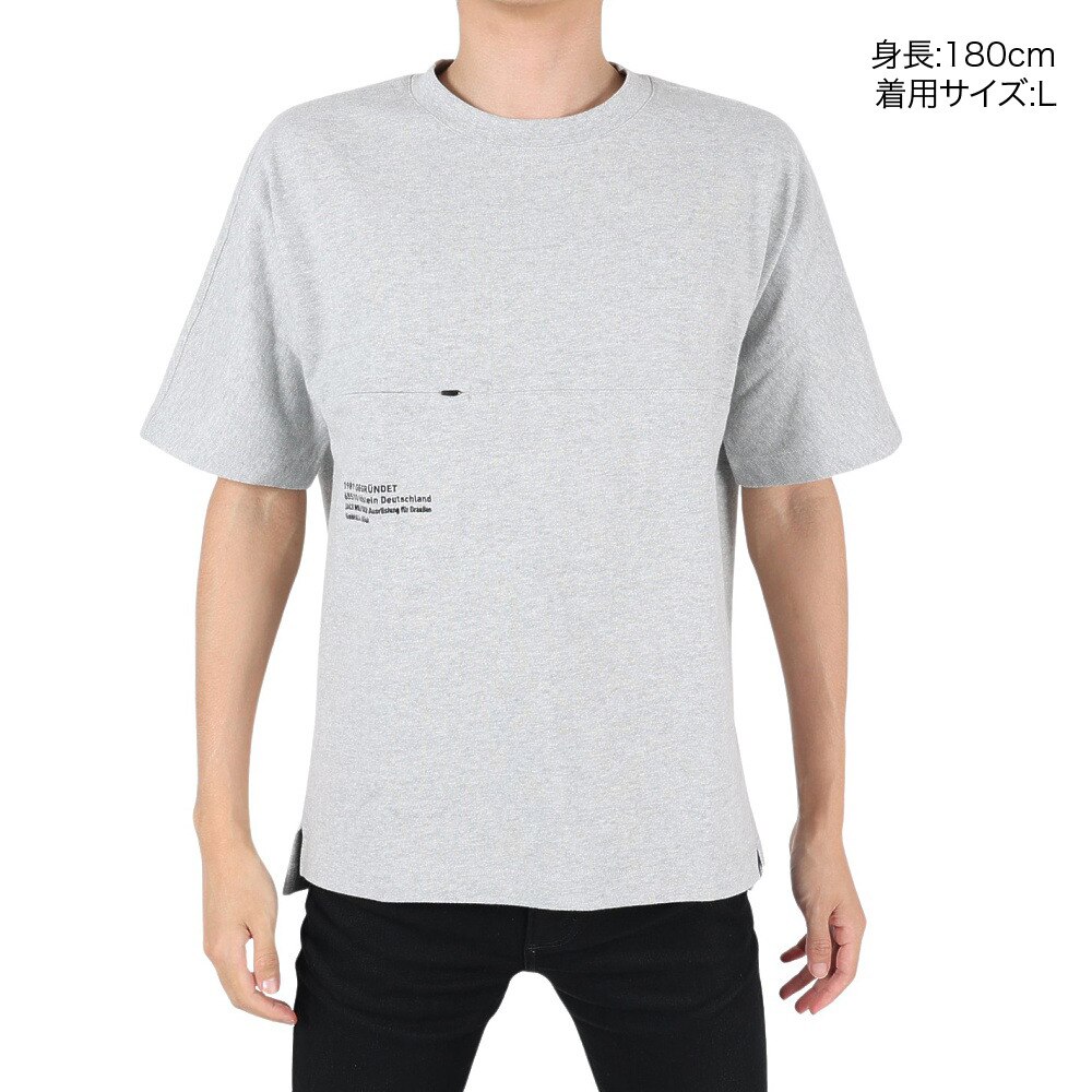 ジャックウルフスキン（JackWolfskin）（メンズ）半袖Tシャツ JP UR ENGINEER Tシャツ V2 5027752-6203 グレー 吸汗速乾 ポケット