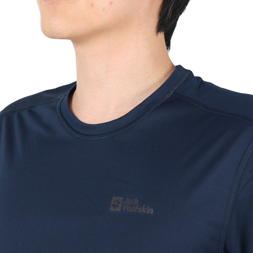 ジャックウルフスキン（JackWolfskin）（メンズ）PRELIGHT S/S M 半袖Tシャツ 5030271-1010 ネイビー