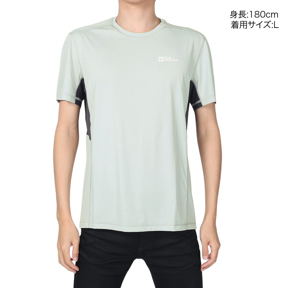 ジャックウルフスキン（JackWolfskin）（メンズ）PRELIGHT S/S M 半袖Tシャツ 5030271-6720 グレー