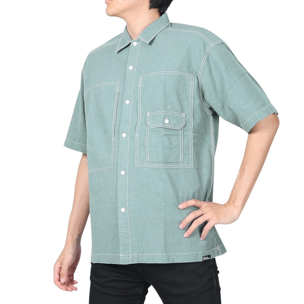 ジャックウルフスキン（JackWolfskin）（メンズ）カジュアルシャツ JP LHMP ウッドワーカーシャツ 5030721-6167 ブルーグレー