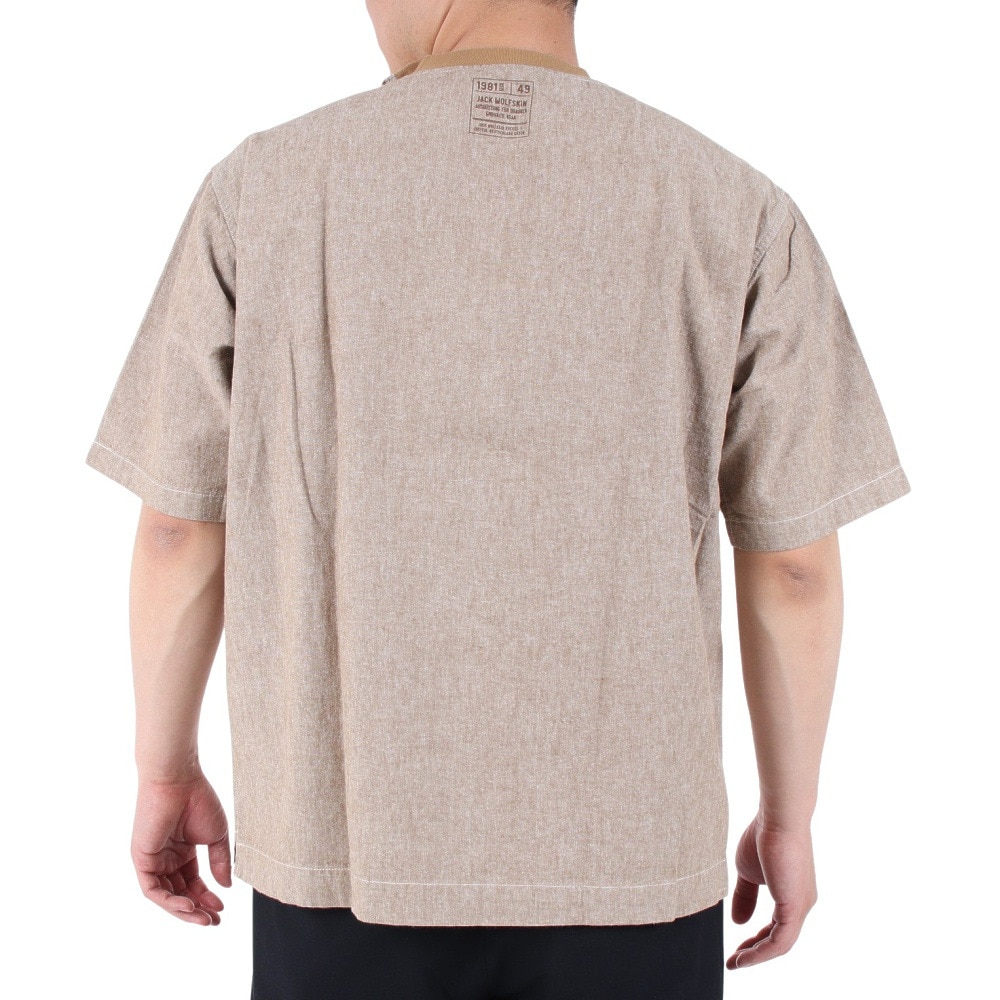 ジャックウルフスキン（JackWolfskin）（メンズ）半袖Tシャツ ヘンプ ウッドワーカーTシャツ 5031611-5164 ベージュ