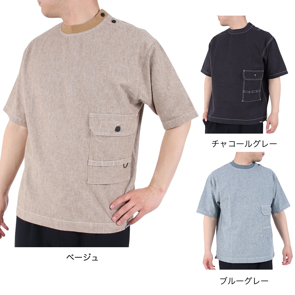 ジャックウルフスキン（JackWolfskin）（メンズ）半袖Tシャツ ヘンプ ウッドワーカーTシャツ 5031611-6350 チャコールグレー