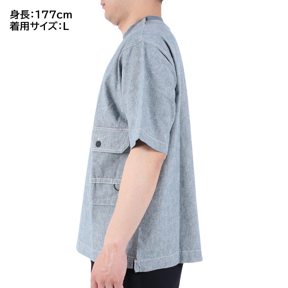 ジャックウルフスキン（JackWolfskin）（メンズ）半袖Tシャツ ヘンプ ウッドワーカーTシャツ 5031611-6167 ブルーグレー