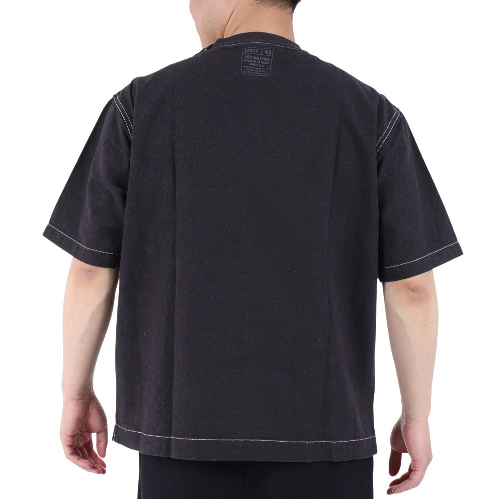 ジャックウルフスキン（JackWolfskin）（メンズ）半袖Tシャツ ヘンプ ウッドワーカーTシャツ 5031611-6350 チャコールグレー