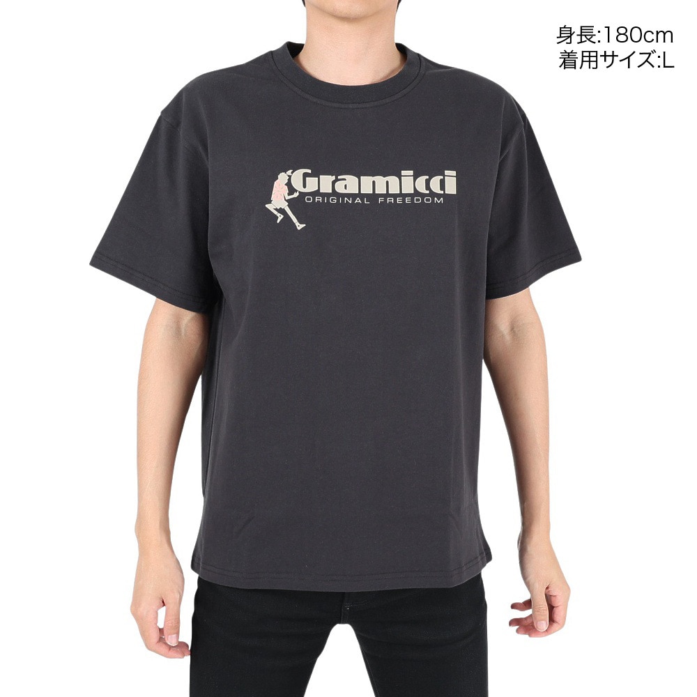 グラミチ（Gramicci）（メンズ）半袖Tシャツ ダンシングマンTシャツ G3SU-T045-VINTAGE BLACK ダークグレー