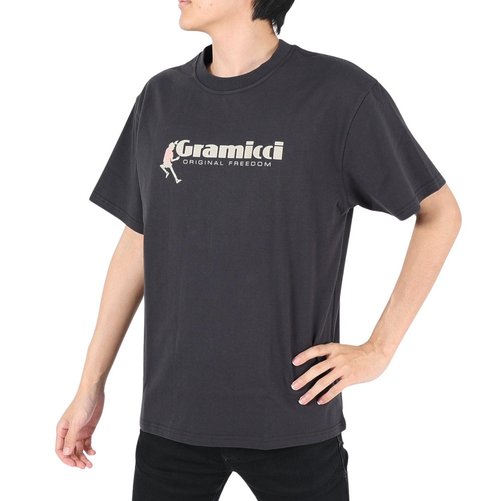 グラミチ（Gramicci）（メンズ）半袖Tシャツ ダンシングマンTシャツ G3SU-T045-VINTAGE BLACK ダークグレー